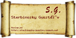 Sterbinszky Gusztáv névjegykártya